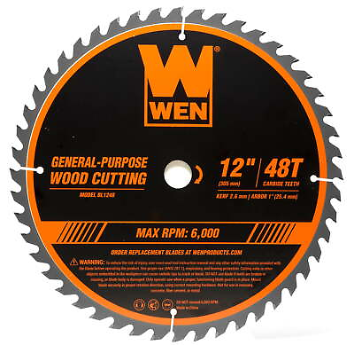 WEN 12 Inch 48 Tooth Carbide Tipped Professional Woodworking Saw Blade for Miter #ad $20.00