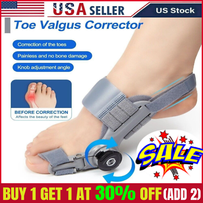 #ad NEW Adjustable Treatmedy Bunion Fix Toe Valgus Orthosis Leather No Tighten $4.99
