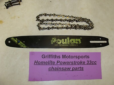 #ad Homelite gas chainsaw 33CC Powerstroke poulan roller 14quot; bar chain 530044691 $24.00