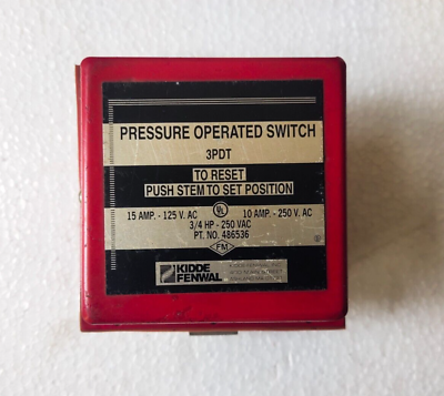 #ad 486536 Kidde Fenwal Pressure Operated Switch 3Pdt Made In USA $237.49