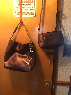 #ad #ad SYDNEY LOVE HANDBAG REVERSIBLE 3 BAGS IN ONE HOBO NEW WITH TAGS EGGPLANT COPPER $44.99