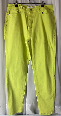#ad Judy Blue 15 32 Neon Green High Waisted Slim Fit Stretch Denim $19.99