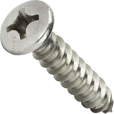 #ad #4 x 1 2quot; Self Tapping Sheet Metal Screws Oval Head Stainless Steel Qty 100 $10.46