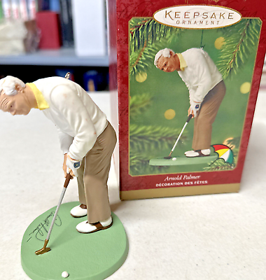 #ad Hallmark Keepsake Ornament 2000 Arnold Palmer Golfer Putting In Original Box GC $8.99