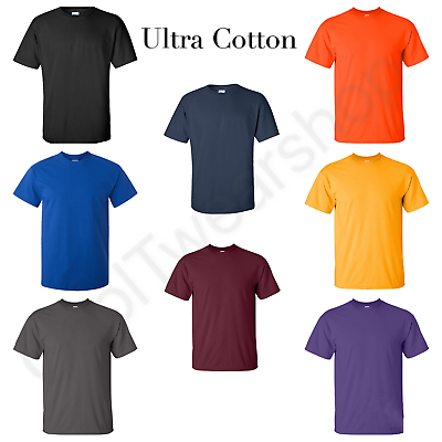 #ad NEW Gildan Men#x27;s Ultra Cotton Plain Crew Neck Short Sleeves T Shirt 2000 G200 $11.99