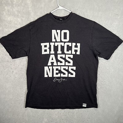 #ad A1 Vintage Sean John No Bitch Ass Ness T Shirt Adult 2XL XXL Black Rap Diddy Men $35.00