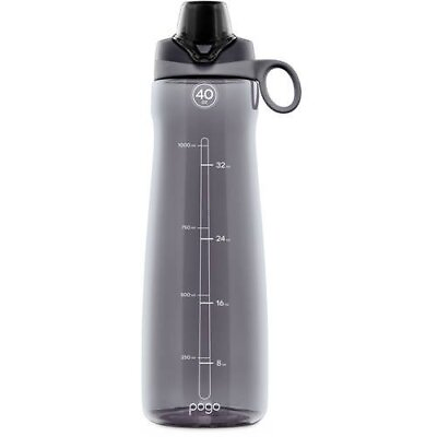 Pogo BPA Free Tritan Plastic Water Bottle with Chug Lid 40 Oz Grey #ad $16.85