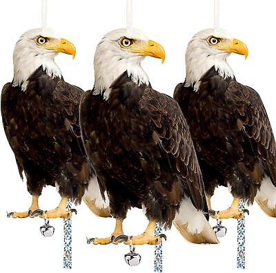 #ad Owl to Keep Birds Away 3 Pack Bird Scare Hawk Fake Owl Mighty Hawks 3pc $11.05