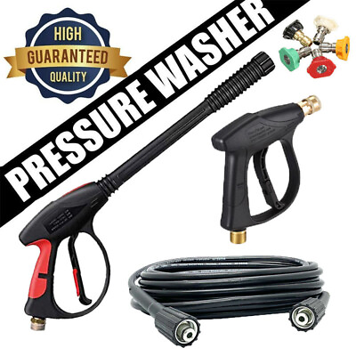 #ad High Pressure 4000PSI Car Power Washer Gun Spray Wand Lance Nozzle Hose Kit M22 $13.99