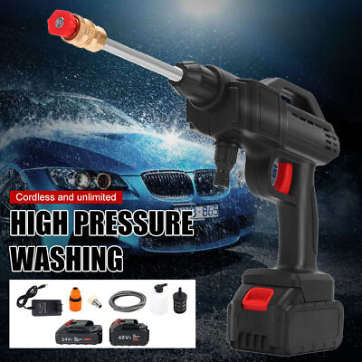 #ad Cordless Car Pressure Washer 22BAR High Pressure Washer Cleaning Spray Water Gun $139.42