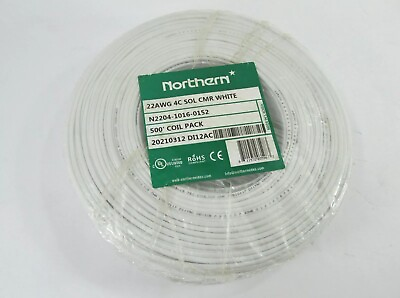 #ad Northern Stranded Cable CMR White 22Awg 500#x27; Communication Cable N2204 1006 0152 $25.00
