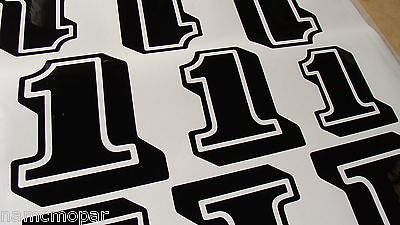 #ad NEW decal No. 1 for your motorcycle plates BLACK or WHITE 6 inch tall COOL $12.00