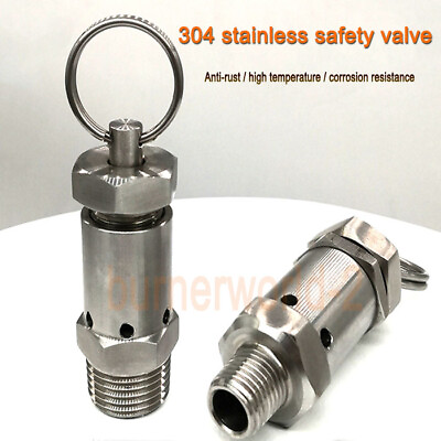 #ad 1 4” 1 2quot; Stainless Pressure Relief Safety Valve Exhaust Homebrew Air Compressor $46.90
