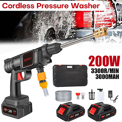 #ad 200W Cordless Pressure Washer Gun Portable Power Washer w Nozzle amp; 24V Battery $23.99