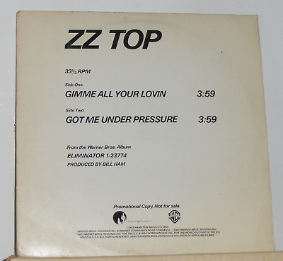 #ad ZZ TOP Gimme All Your Lovin Got Me Under Pressure Promo Record Near Mint $22.97
