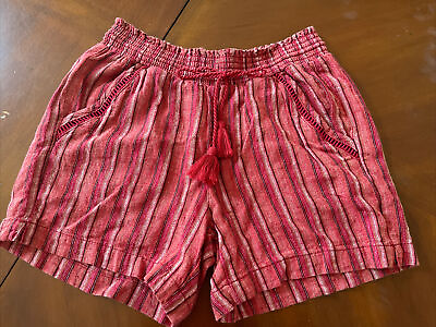 #ad Womens Briggs Pull On Shorts Sz Small Brick Red Pockets $14.99