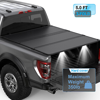 #ad 5FT 3Fold Hard Tonneau Cover For 15 24 Chevy Colorado GMC Canyon Truck Bed Cover $345.79