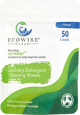 Ecowise Clean Laundry Detergent Sheets Eco Friendly Strips Concentrated $10.97