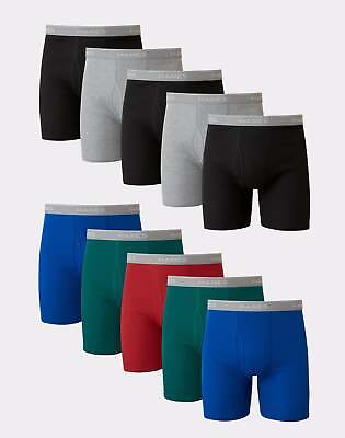 #ad Hanes Men#x27;s 10 Pack Boxer Briefs ComfortFlex Waistband Soft Stretch Assorted $30.00