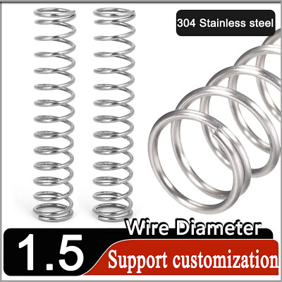 #ad Stainless Compression Spring 1.5mm Wire Diameter Coil Springs All Lengths amp; OD $3.49