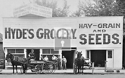 #ad Hydes Grocery Store Baker City Oregon OR Reprint Postcard $4.99