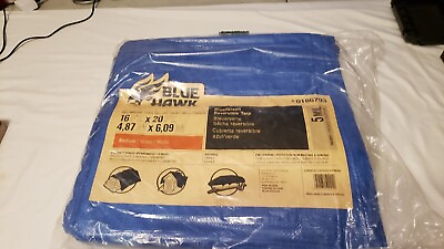 #ad BLUE HAWK 16FTX20FT BLUE STANDARD PLASTIC TARP PROTECTION FROM MOISTURE amp; SUN $49.90