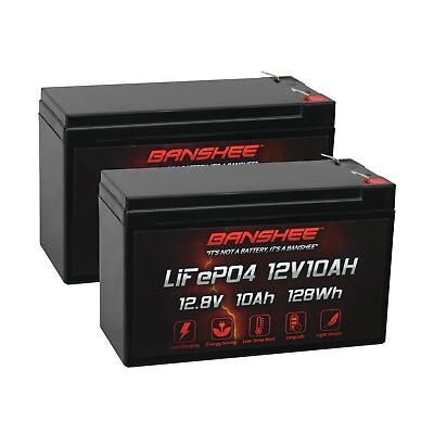 #ad #ad Banshee 12V 10AH LiFePO4 Replacement Battery GTO PRO2500 Gate Opener 2 Pack $128.88