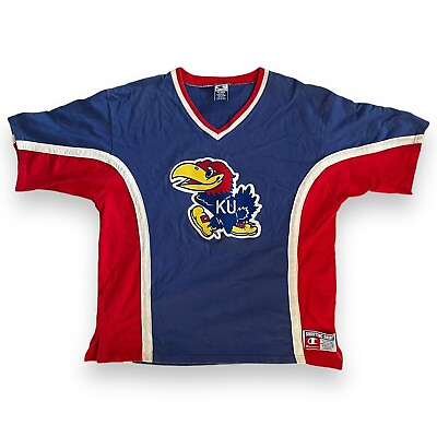 #ad Vintage Kansas Jayhawks Champion Shooting Shirt College Jersey Size X Large $29.99