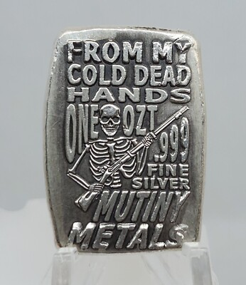#ad Wicked Sick Relics From My Cold Dead Hands Skull 1oz .999 Poured Silver Art Bar $48.97