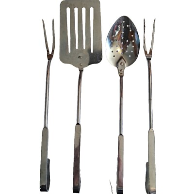 #ad Speedy Clean Grill Spatula Meat Forks Skimmer Spoon Hook Hang Handle Utensils $16.09