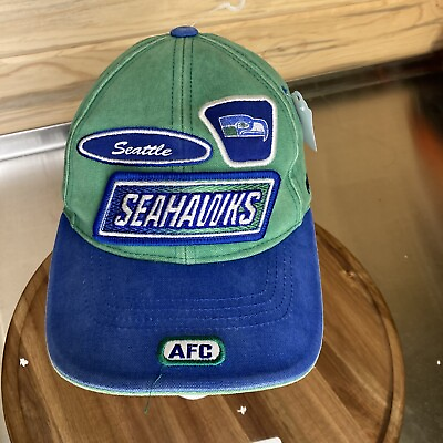#ad Vintage Seahawks Hat Adjustable 00s Y2K Puma Seattle NFL Football Snapback Cap $11.99