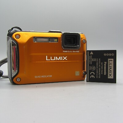 #ad Panasonic Underwater Digital Camera Lumix DMC FT4 12.1MP Orange Tested GBP 119.99