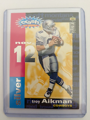 #ad 🏆 1995 Collector#x27;s Choice Crash the Game Silver 11 12 TROY AIKMAN #C7C $1.48