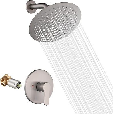 #ad Brushed Nickel Shower Faucet GGStudy Single Function Shower Trim Kit Durable $53.99