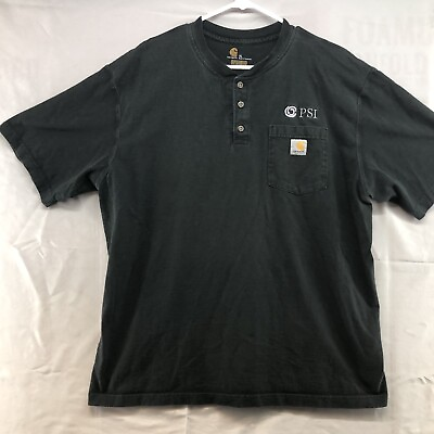 #ad Carhartt Short Sleeve Black PSI Original Fit Crew Neck Shirt Size XL Mens $9.89