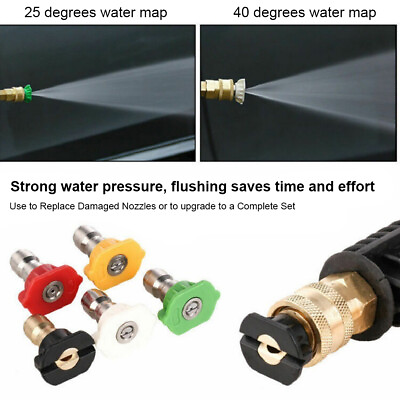 #ad 5 6pcs High Pressure Washer Sprayer Nozzle Tips 4000 PSI Car Wash Accessories US $8.92