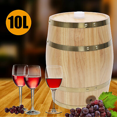 #ad 10Liter Barrel Cask Wooden Storage Wine Brandy Whiskey Beer Dispenser Keg New $56.01