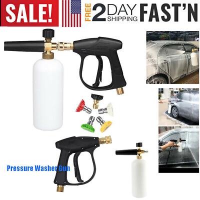 #ad 1 4quot; High Pressure Washer Gun 3000 PSI Car Wash Foam Spray Short Wand w Nozzle $34.99