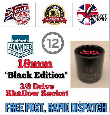#ad #ad HALFORDS ADVANCED 18mm “Black Edition” 3 8 Drive 12 Point Socket *FREE POST* GBP 8.99