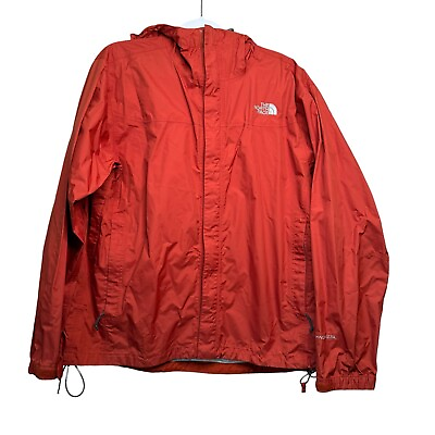 #ad the north face jacket large mens hyvent 2.5l red hoodie rain coat $19.95