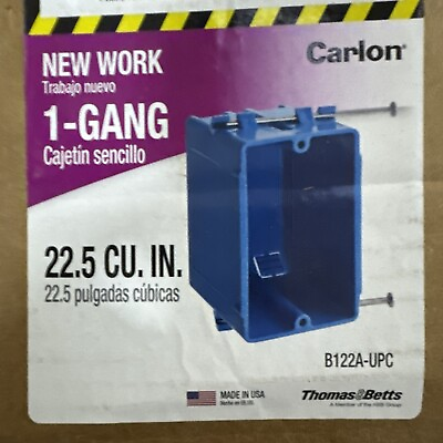 #ad Carlon B122A UPC Switch Outlet Box Blue 100 Count Full Case $75.00