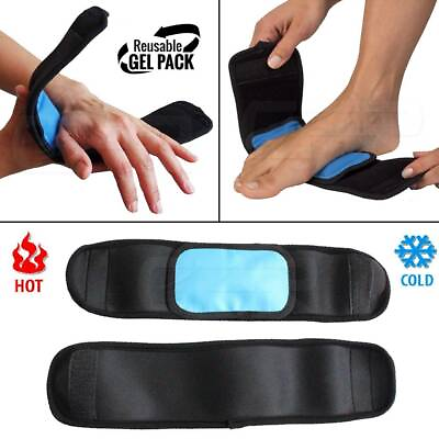 #ad Hot and Cold Therapy Reusable Gel Ice Pack Ankle Wrist Foot Pain Wrap amp; Strap $8.99