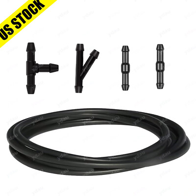 #ad Front Window Headlight Pump Windshield Washer Nozzle Hose Tube T Y Straight Pipe $13.30