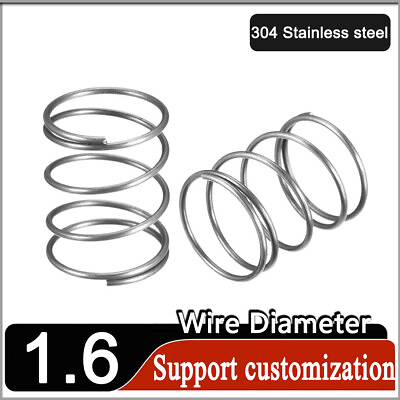 #ad Stainless Compression Spring 1.6mm Wire Diameter Coil Springs All Lengths amp; OD $7.27
