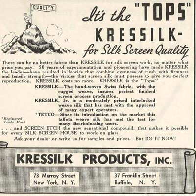 #ad #ad KRESSILK SILK SCREEN FABRIC 1948 ADVERTISING PRINT AD VINTAGE BUFFALO NEW YORK $10.50
