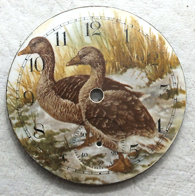 #ad Elgin 18 Size Greylag Goose Wildlife Color Pocket Watch Porcelain Dial LW260 $45.00