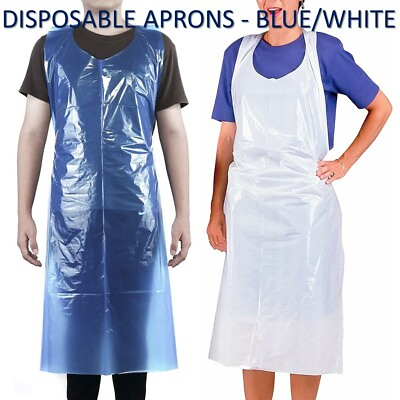 #ad 1000 DISPOSABLE PLASTIC PPE APRON WATERPROOF POLYTHENE APRONS ECO FLAT PACK UK GBP 26.59