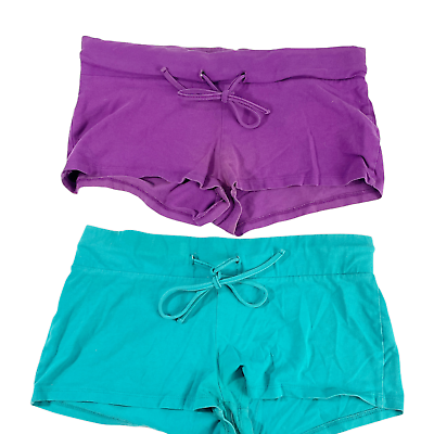 #ad Hamp;M Purple Teal Hot Pant Short Shorts Womens Sz 4 Lot of 2 $3.75