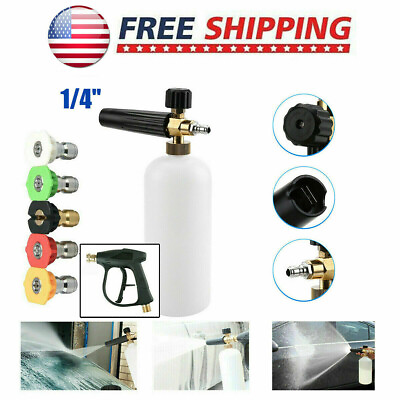 1 4quot; Foam Pressure Washer Gun Car Wash Soap Lance Cannon Spray Jet Bottle Nozzle $34.99