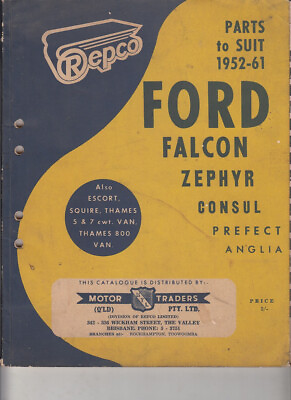 #ad #ad 1952 to 1961 FORD REPCO Parts for 100E 105E ANGLIA XK FALCON ZEPHYR CONSUL AU $29.95